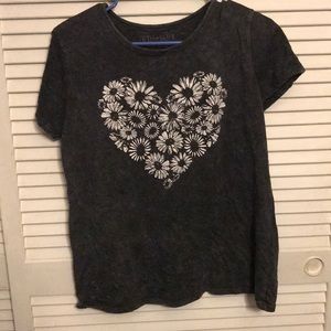 Fifth Sun Grey with Flower Heart Shirt